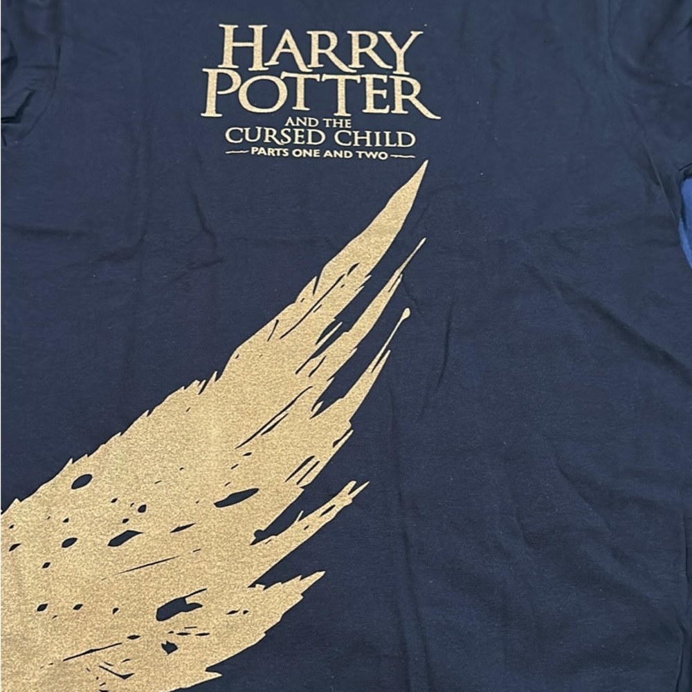 Harry Potter Cursed Child Men's Tee - Navy and Gold